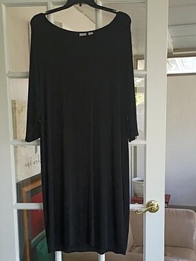 Chico's Black Midi Scoop Neck Dress